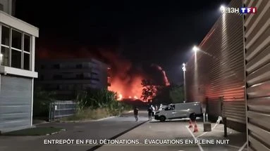 Entrepôt en feu, détonations : évacuations en pleine nuit