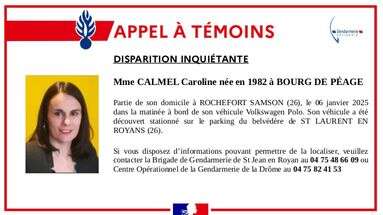 Drôme : un appel à témoins lancé pour retrouver une mère de famille disparue depuis lundi