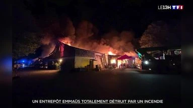 Un entrepôt Emmaüs totalement détruit par un incendie