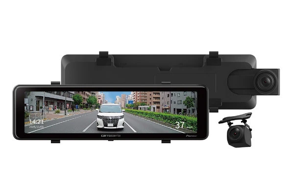 昼夜問わずクリアな視界、パイオニアが前後2カメラ搭載のデジタルミラー型ドラレコ「VREC-MZ300D」発売へ
