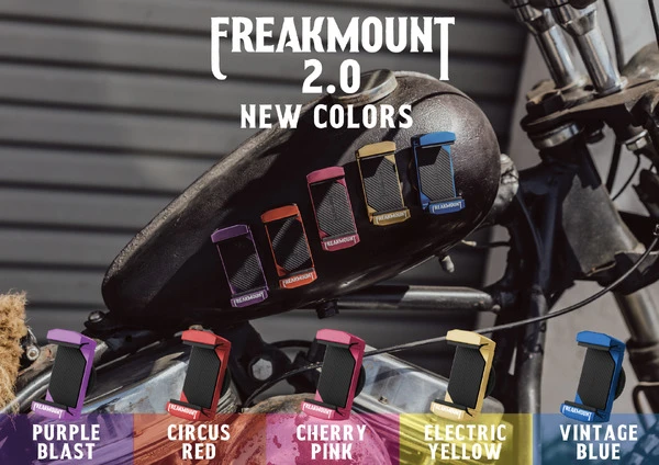 バイクの外観を損ねない！超強力マグネットのスマホホルダー「フリークマウント2.0」に新色5色