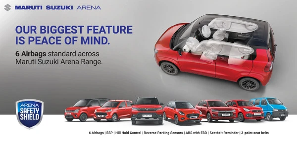 マルチスズキ、「ARENA」扱いの全車に6エアバッグ標準装備へ