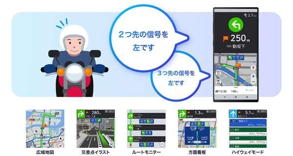 月額400円のバイク専用ナビアプリ「MOTTO GO」公式版、パイオニアが提供開始