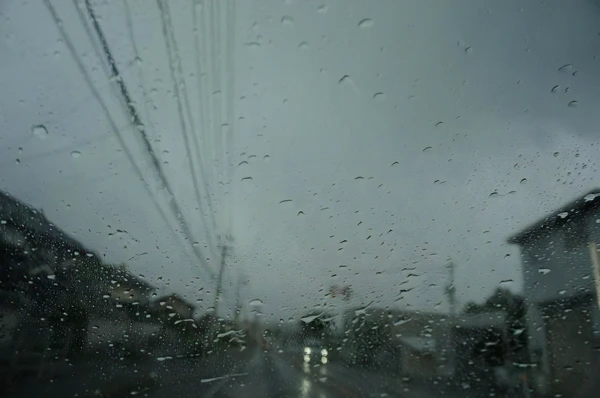 台風圏内だっ!! 走行する自動車は注意して