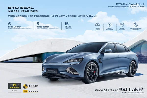BYDのEVセダン『シール』、インド2025年型はダンパー＆エアコン強化