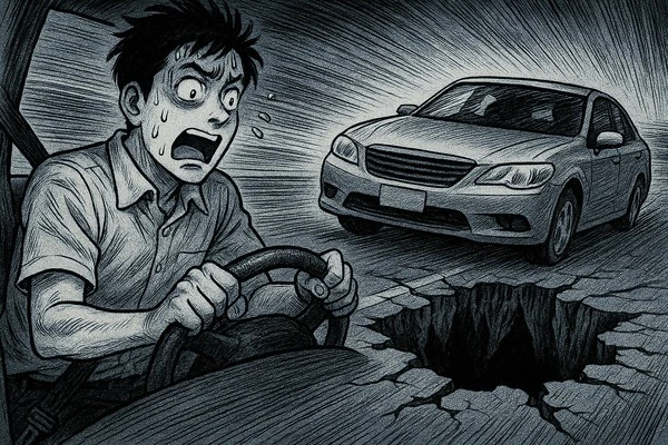 目の前に穴！ 国交省が警告　陥没時の安全行動とは