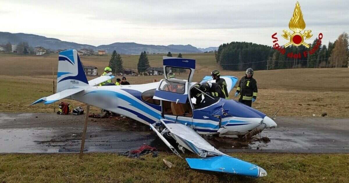 Asiago, ultraleggero atterra su strada: 4 feriti. Tra loro c’è il pilota, è grave