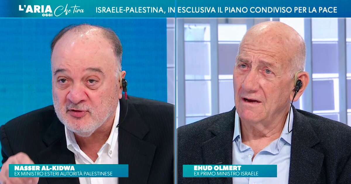 L’ex premier israeliano Olmert e il nipote di Arafat spiegano il loro piano di pace: “È l’unica soluzione possibile”. Su La7