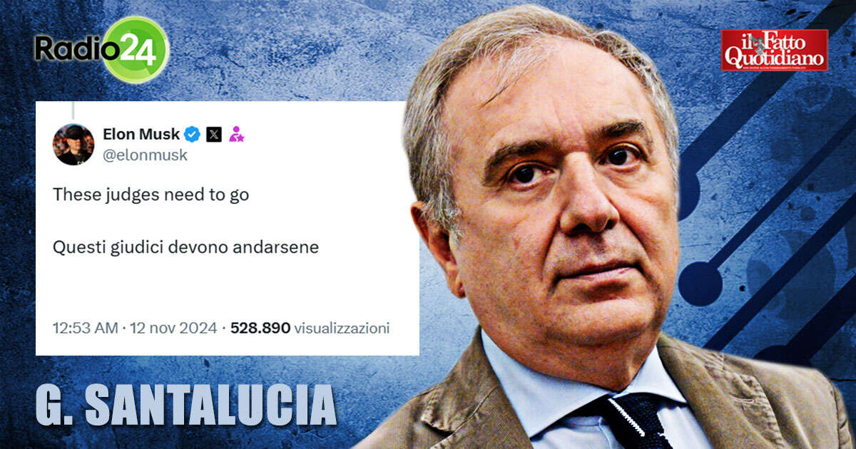 Santalucia (Anm): “Musk contro i giudici italiani? Ingerenza immotivata e il governo tace. Siamo sotto osservazione, la cosa fa molta paura”