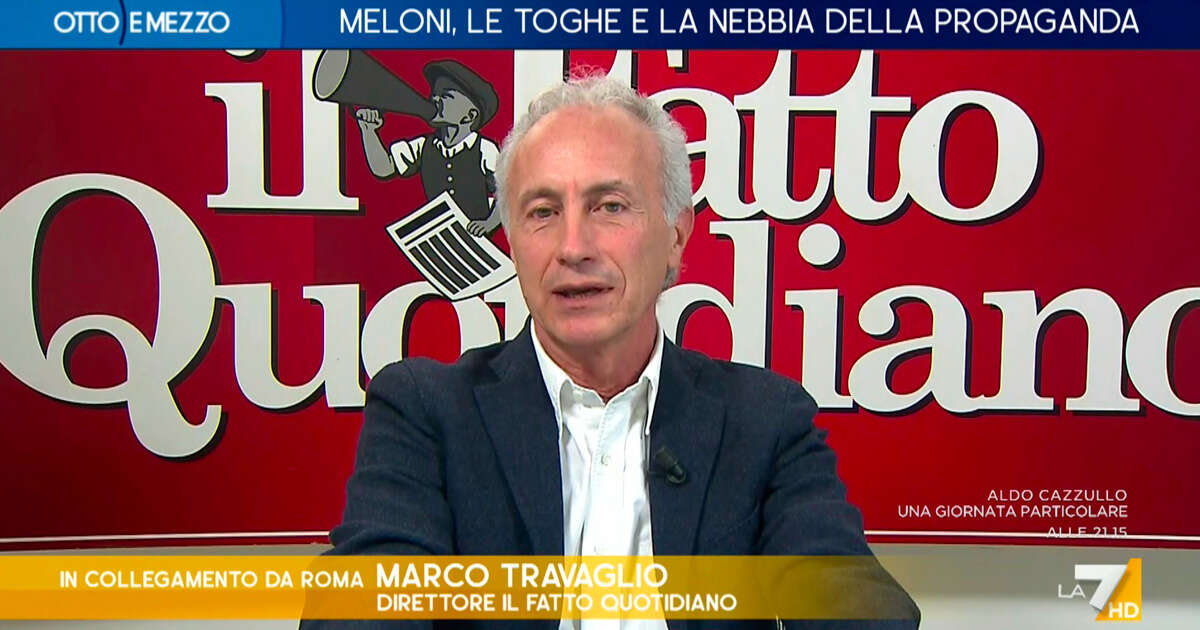 Meloni indagata, Travaglio a La7: “Ogni sua parola è una menzogna, drammatizza una questione e la butta in caciara e complotto”