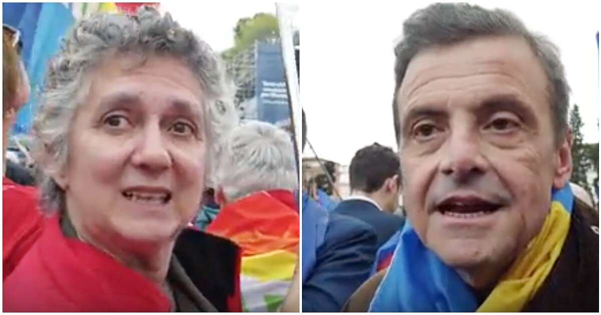 Manifestazione per l’Europa, il messaggio dei pacifisti a Calenda: “Soldi a sanità e scuola, non per le armi”. Il leader di Azione: “Ci rispettiamo”