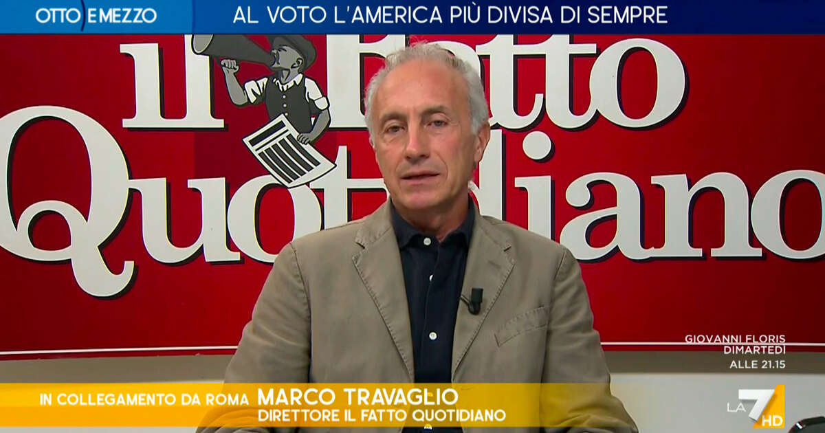 Elezioni Usa, Travaglio a La7: “L’Europa rischia la 3ª guerra mondiale nucleare, mi auguro che vinca chi allontana questo pericolo mortale”