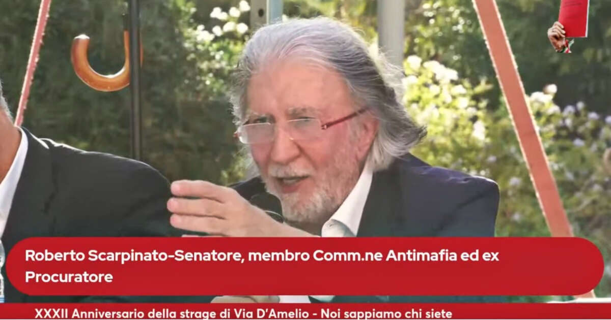 Via D’Amelio, Scarpinato: “Stragi ’92-’93 organizzate per fare spazio a nuovi soggetti politici come FI e attuali forze di governo”