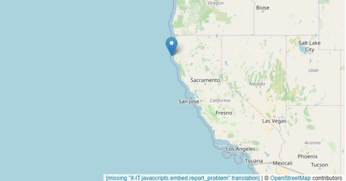 Terremoto di magnitudo 7 è stato registrato vicino alla costa della California, emessa l’allerta tsunami