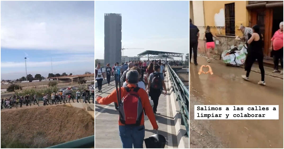 Scope, cibo e acqua: migliaia di persone raggiungono le aree alluvionate di Valencia per aiutare le persone in difficoltà – Video