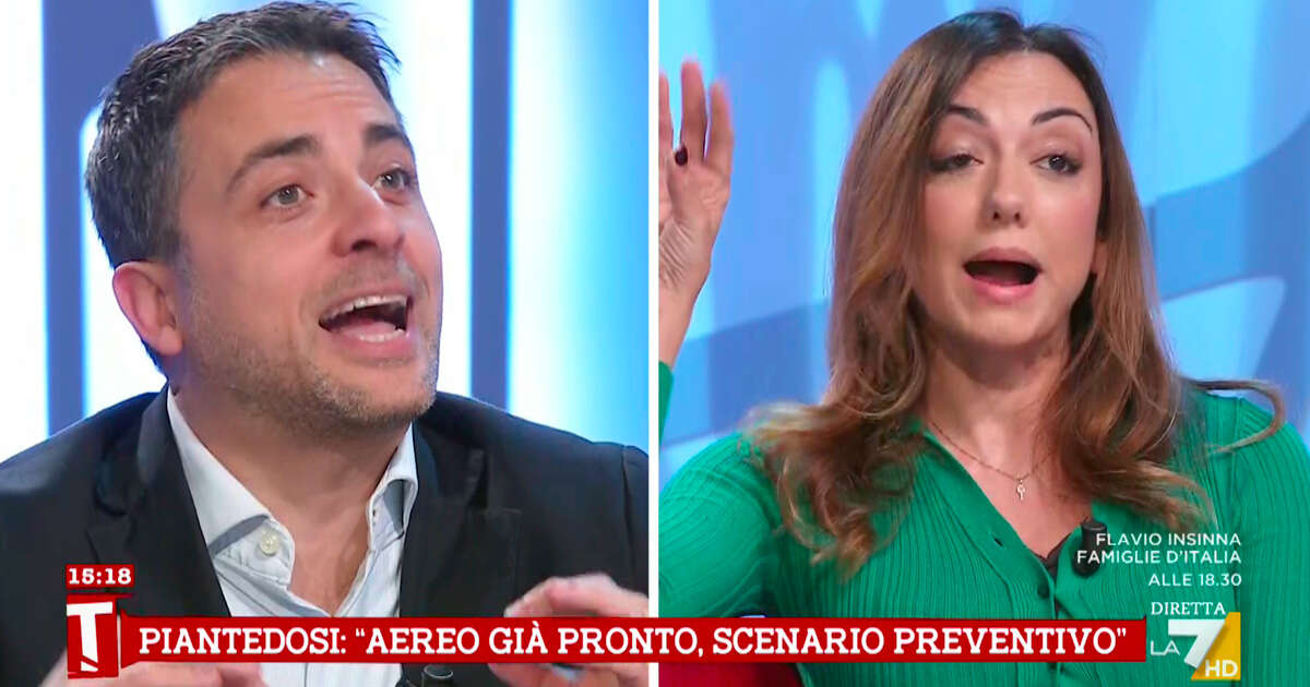 Show di Montaruli e imbarazzo negli studi di La7: Furfaro le ricorda la condanna per peculato e lei lo interrompe “abbaiando”