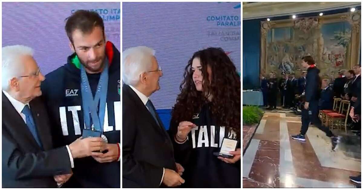 Pilato chiede un selfie, la retromarcia di Ceccon, la mano sulla spalla di Paltrinieri: Mattarella riceve gli atleti olimpici – Video