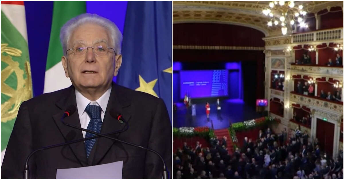 Mattarella: “Tecnologia? A volte pretende di monopolizzare il pensiero”. Ovazione in teatro per il discorso sulla cultura e l’ambiente