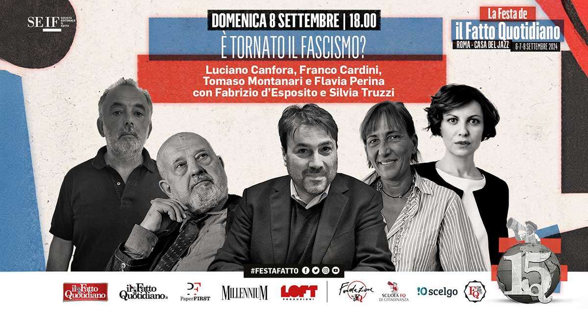 “È tornato il fascismo?” in diretta dalla festa del Fatto il dibattito con Luciano Canfora, Franco Cardini, Tomaso Montanari e Flavia Perina