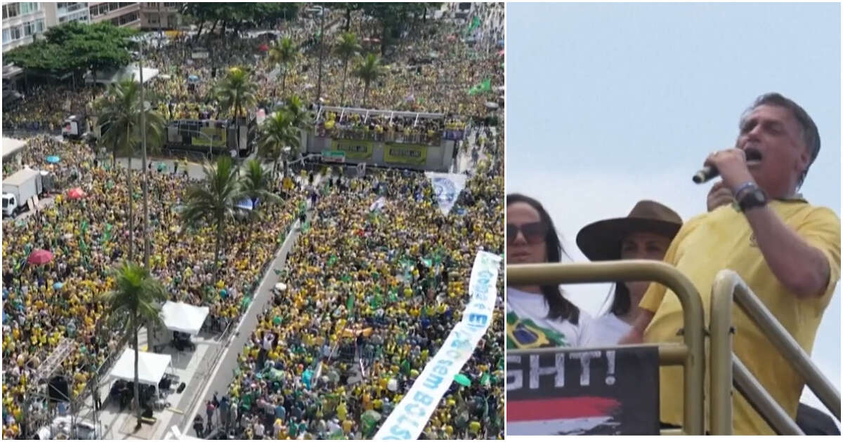 Bolsonaro accusato di colpo di Stato, migliaia di persone in piazza a Rio de Janeiro in suo sostegno: le immagini della maxi-manifestazione