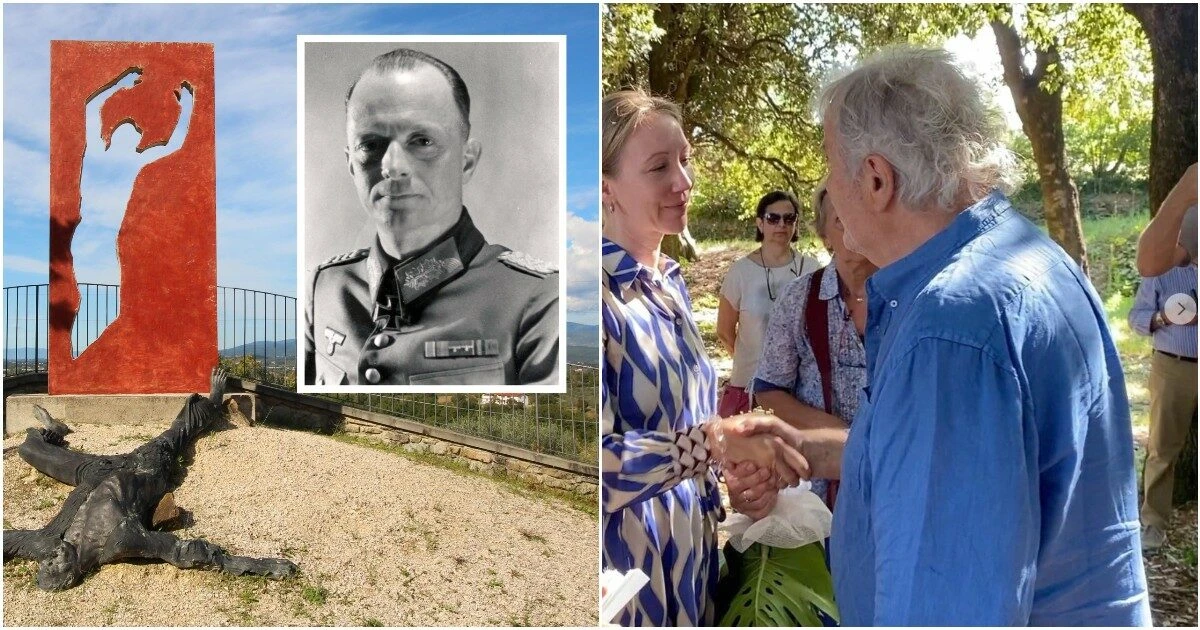 Il nonno ordinò la strage nazista di San Polo, lei si inginocchia sulla lapide delle vittime: Laura Ewert e l’abbraccio con i nipoti dei superstiti