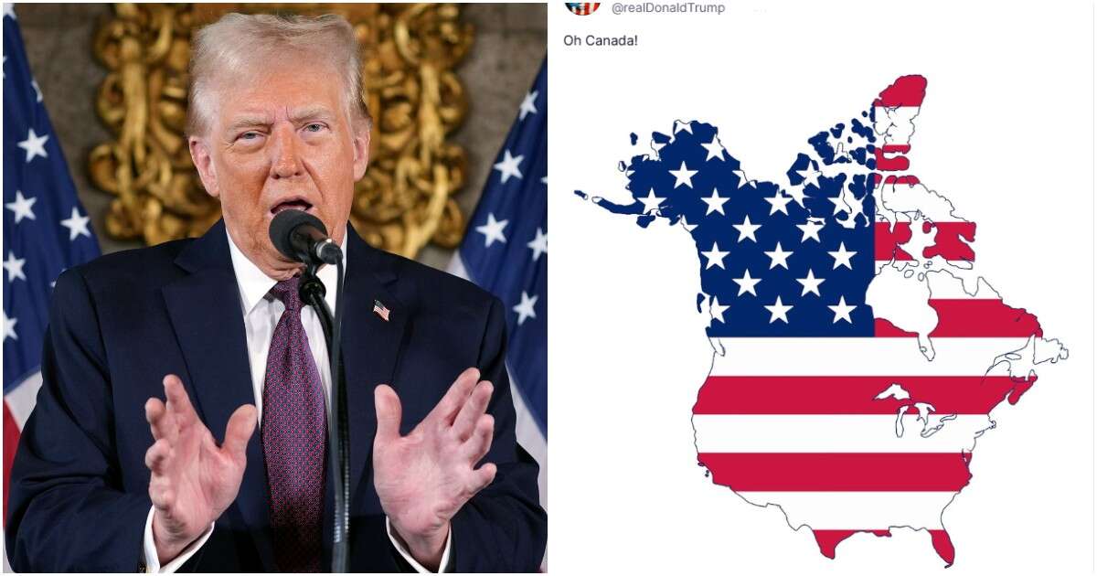 Trump insiste sul Canada, e posta la mappa a stelle e strisce. Tensioni con la Francia dopo le frasi sulla Groenlandia: “Non violi i confini Ue”