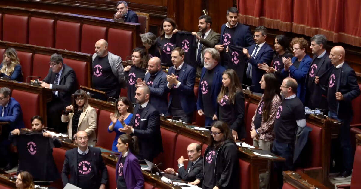 Aborto, M5s protesta in Aula: “Le politiche restrittive del governo non tutelano né la salute né la possibilità di scelta”