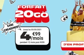 Bon plan forfait mobile : retour du forfait 20Go pour 4,99 euros par mois chez NRJ !
