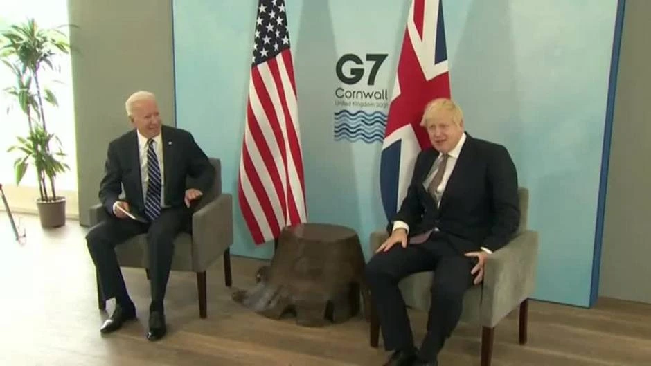 Joe Biden y Boris Johnson exiben una gran compenetración en su primera reunión bilateral cara a cara