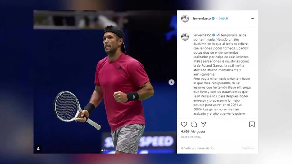 Fernando Verdasco da por terminada su temporada y asegura que ha sido su año más duro