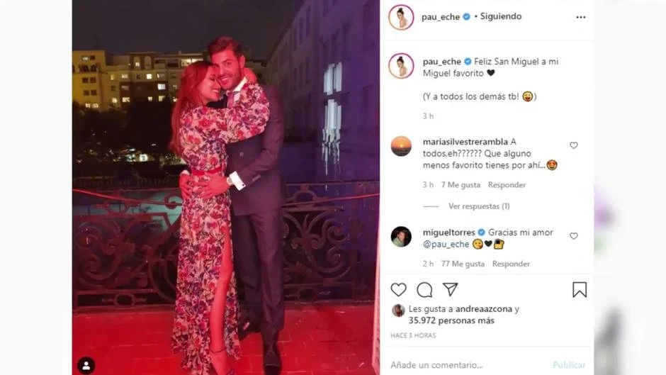 Paula Echevarría felicita a su Miguel 