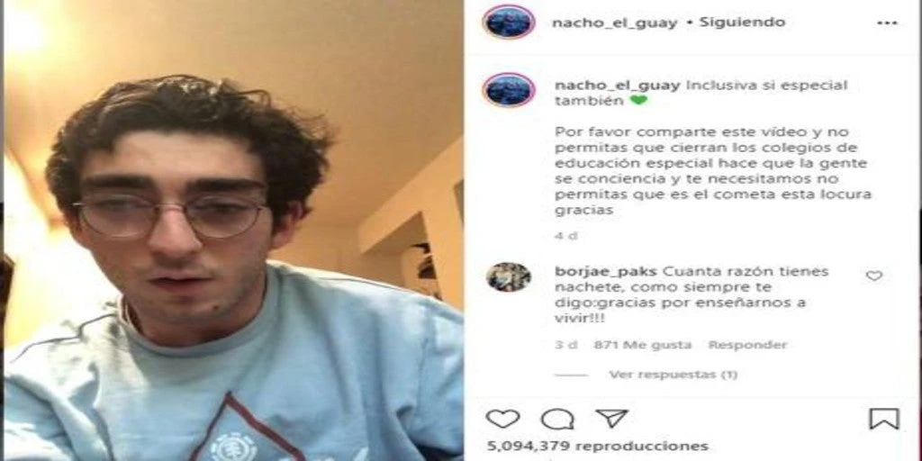 El joven del vídeo viral sobre el cierre de la educación especial: «Si tuviera a Celaá delante le diría que está cometiendo una aberración»