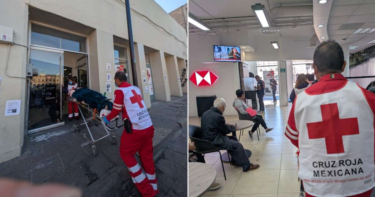 Una abuelita de SLP es obligada a ir al banco en ambulancia para realizar un trámite