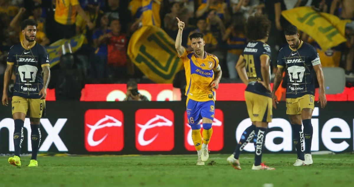 Tigres vence 2-1 a Pumas y clasifica de manera directa a liguilla del Clausura 2025