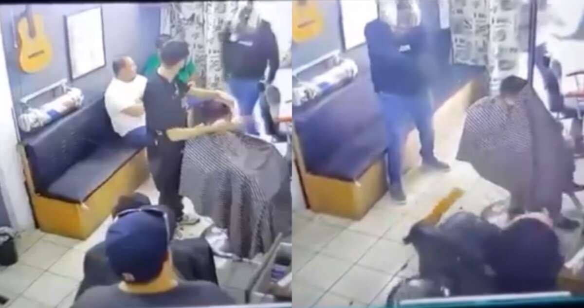 VIDEO ¬ Sujetos entran a barbería y ejecutan a cliente frente a un niño en Los Mochis