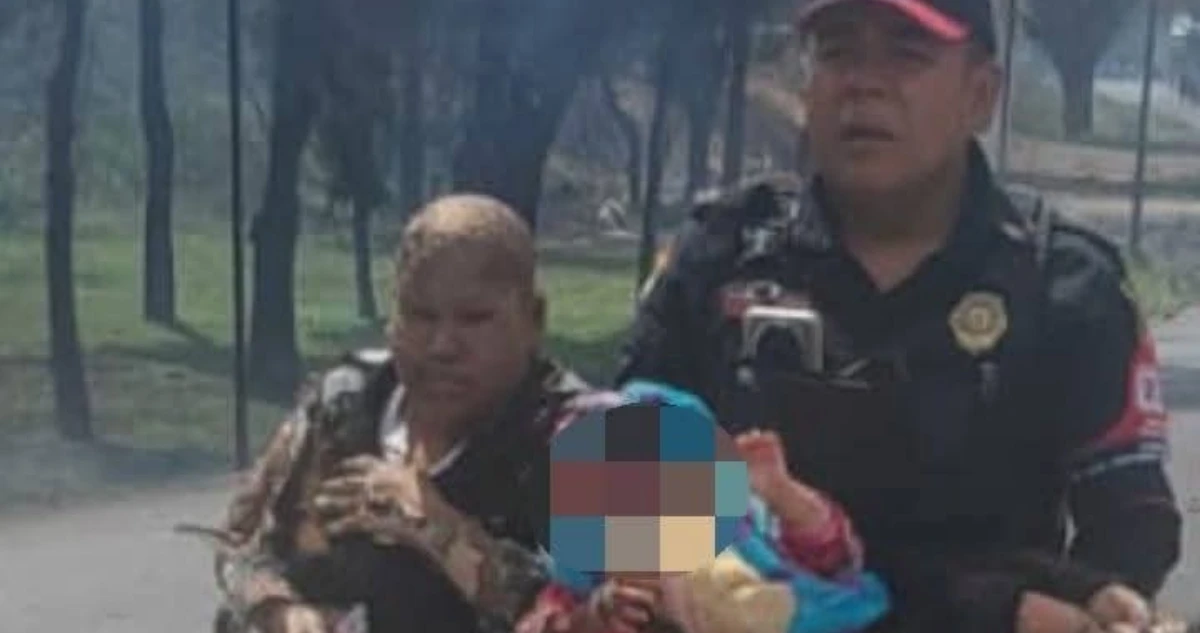 VIDEOS ¬ Abuela cubre a su nieta y el fuego abrasa su cuerpo. Hoy lucha por su vida