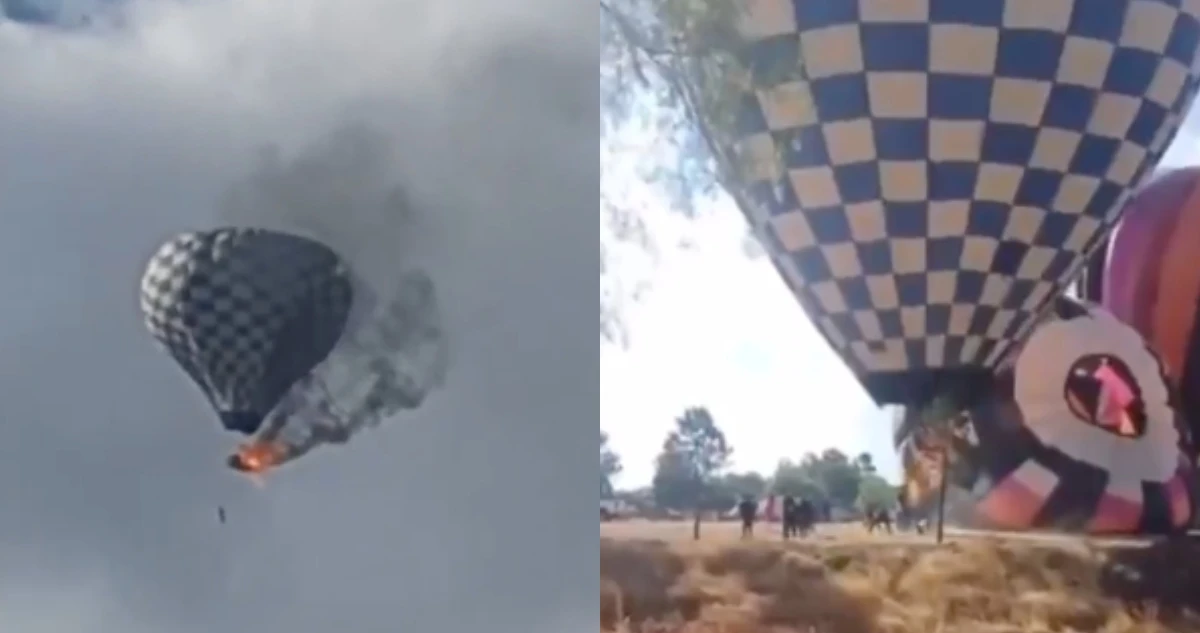 VIDEO ¬ Un globo aerostático se incendia en un festival de Zacatecas; hay un muerto