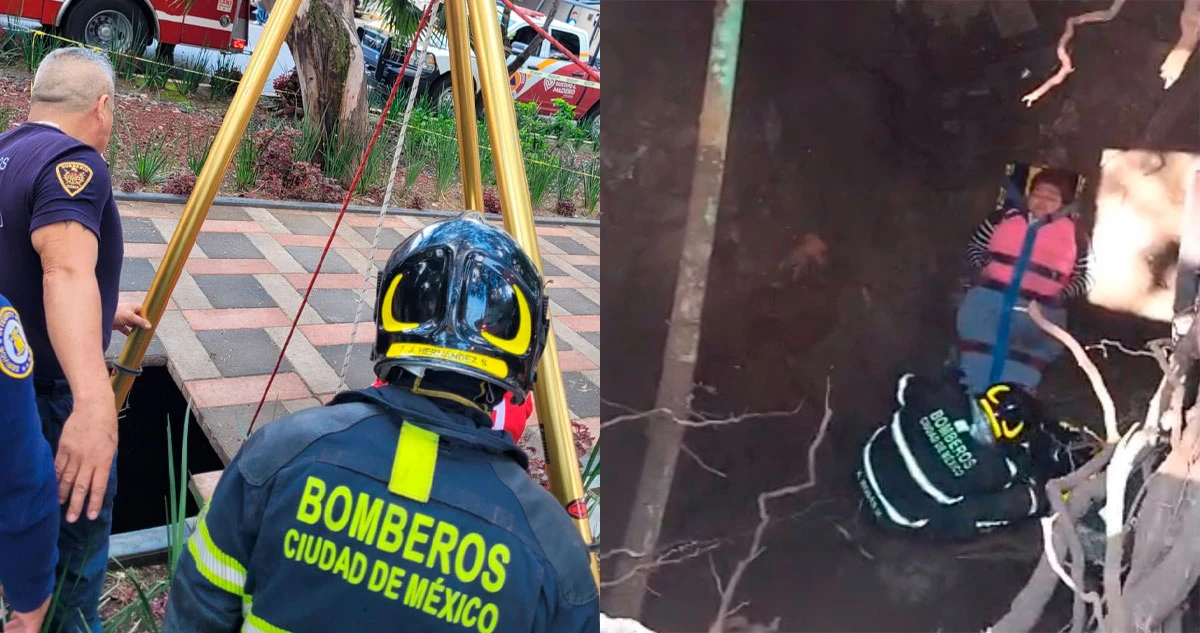 Un socavón se abre en calles de la Gustavo A. Madero y provoca la caída de una mujer