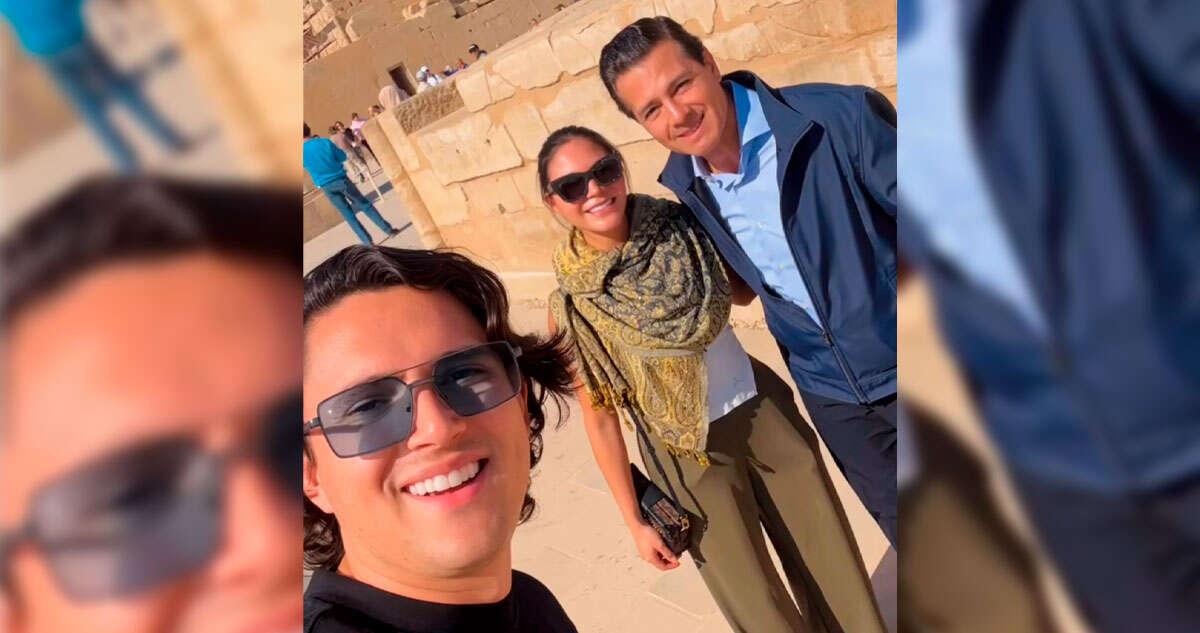 Tiktoker poblano presume FOTO con el expresidente Peña Nieto en el Templo de Karnak