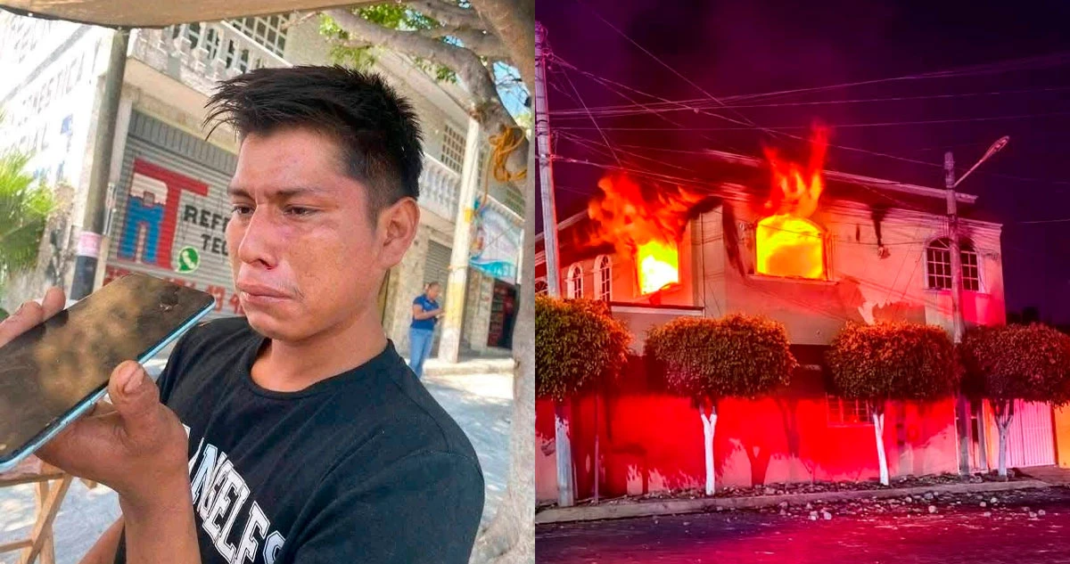 VIDEOS: Dos hombres golpean a comerciante en Tehuacán, Puebla; vecinos queman su casa