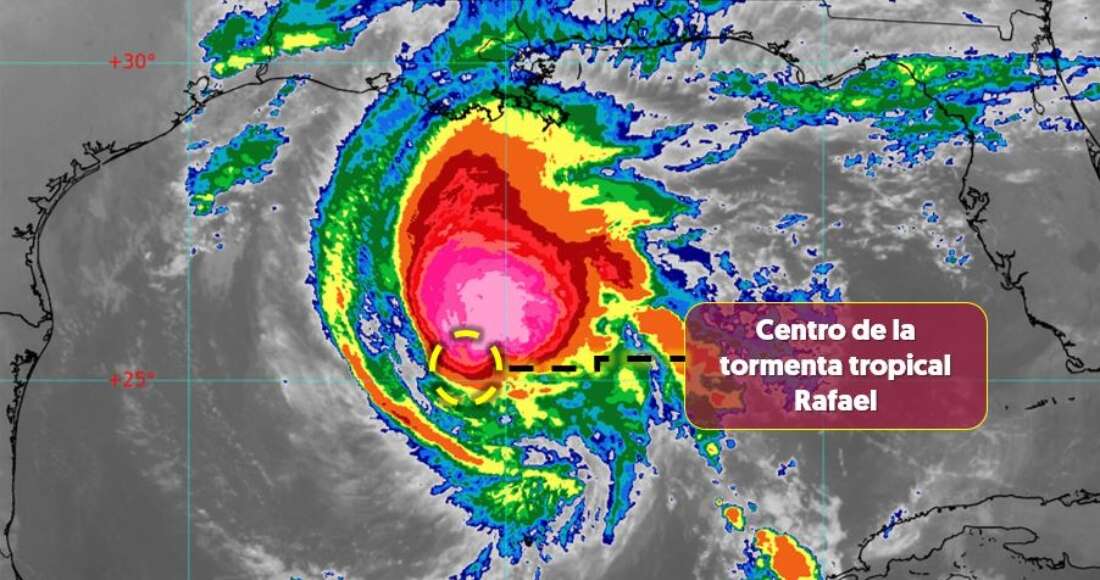 “Rafael” se degrada, pero el frente frío sigue expandiéndose. Consulta el CLIMA AQUÍ