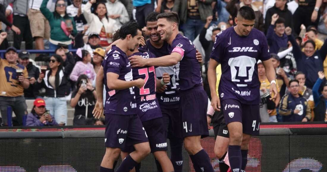 Pumas vencen 3-0 al Atlético de San Luis con doblete de Huerta y gol de Martínez