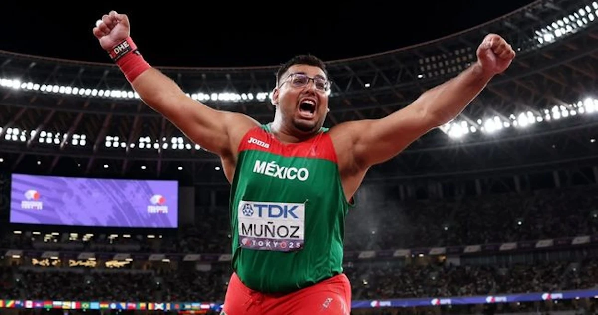 Uziel Muñoz gana plata y rompe récord mexicano en impulso de bala en Tokio 2025