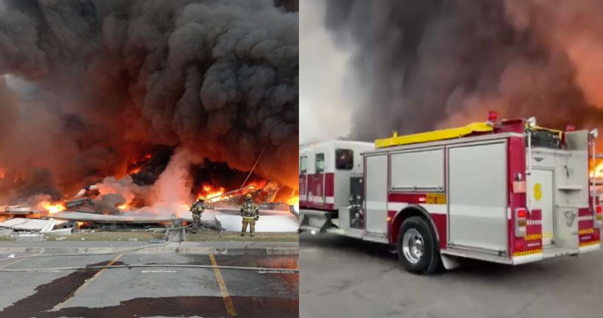 VIDEOS ¬ Un incendio consume fábrica en Apodaca; evacúan a más de 100 personas