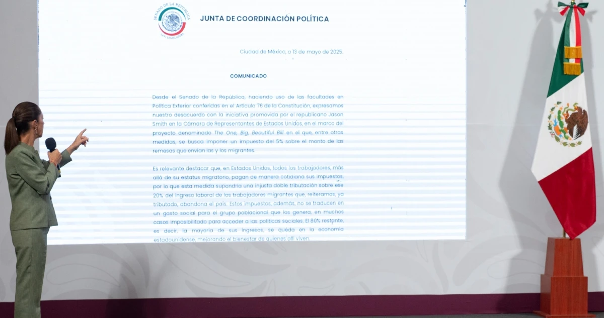 Sheinbaum y el Senado rechazan propuesta en EU para imponer 5% de impuesto a remesas