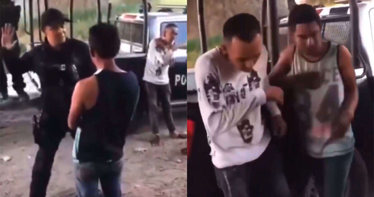 VIDEOS FUERTES ¬ Policías de Guanajuato humillan y hacen pelear a 2 hombres detenidos