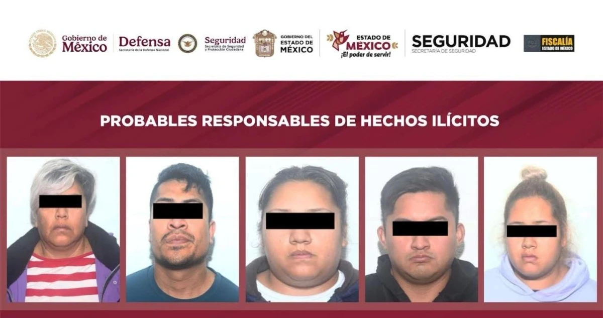 Autoridades detienen a 9 por homicidio y extorsión en el Edomex; les aseguran armas