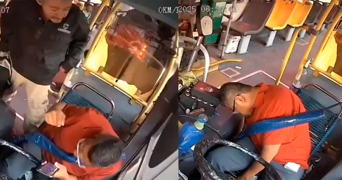 VIDEO FUERTE ¬ Hombre golpea a un conductor de transporte público y lo deja en coma