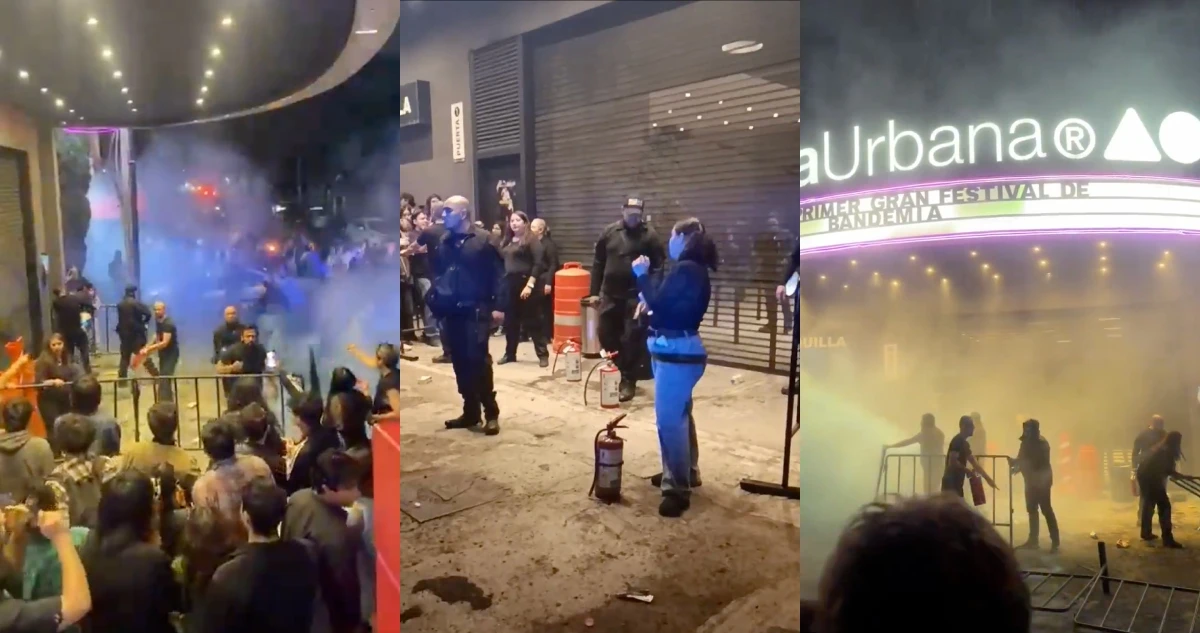 VIDEOS ¬ Festival Bandemia es cancelado en Naucalpan; rocían extintores a asistentes