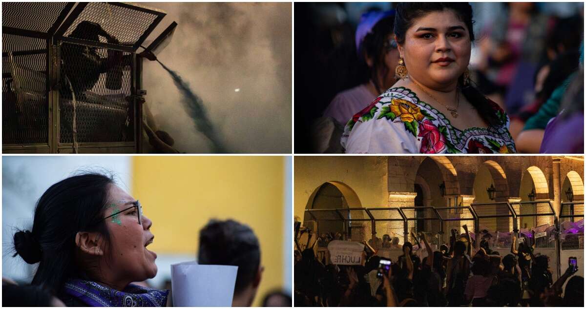 FOTOS ¬ Mujeres de Mérida defienden sus derechos pese a represión en la marcha del 8M